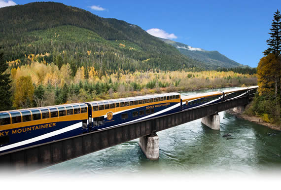 The train travelling over a slow moving river